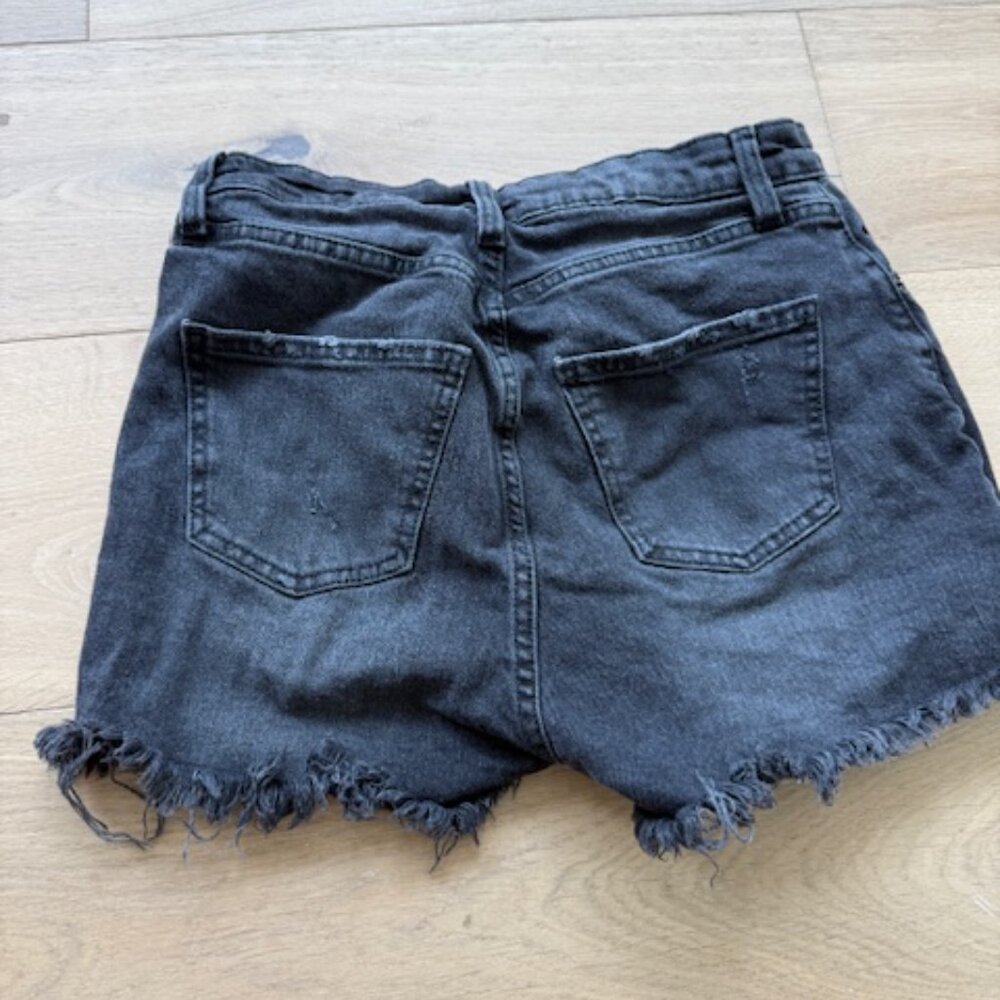 Black Ripped-Jean Shorts - Picture 2 of 2